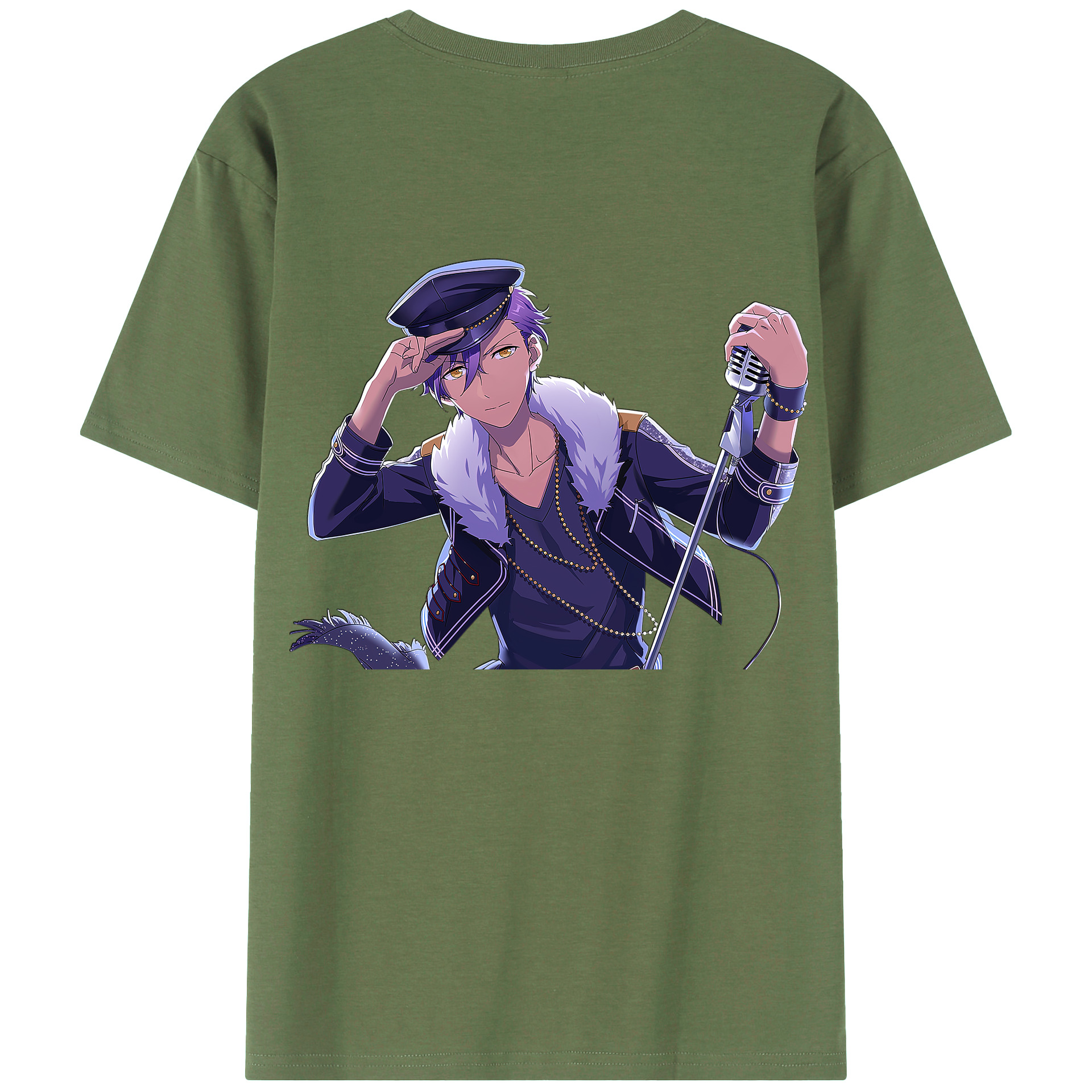 （画像用） あんさんぶるスターズ! Ensemble Stars 綿100％ メンズ半袖Tシャツ（バックプリント） 通気性